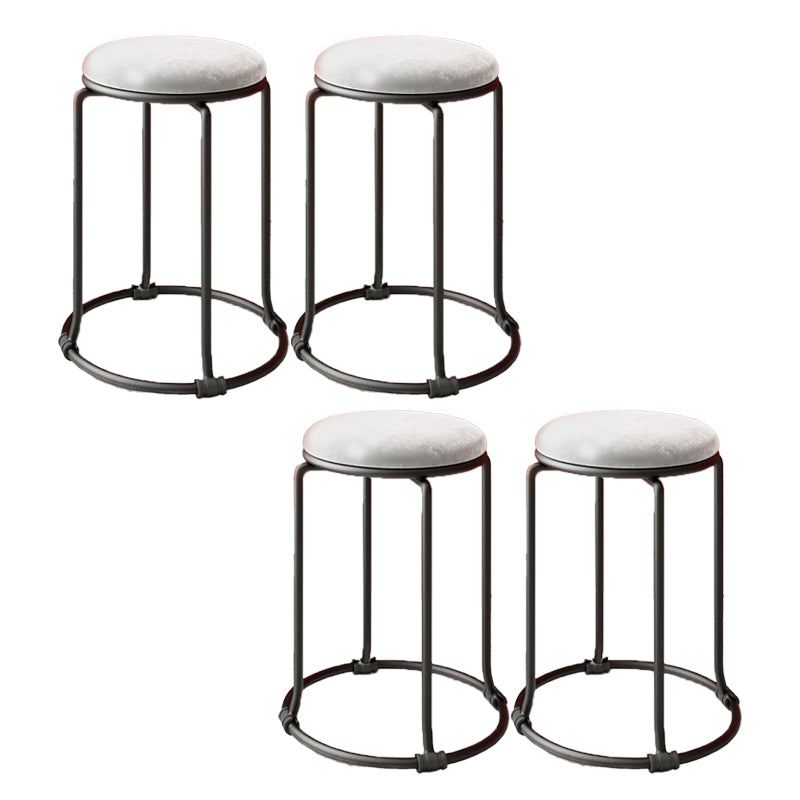 Glam Standard Ottoman Round Plain Velvet Tear Resistant Indoor Ottoman