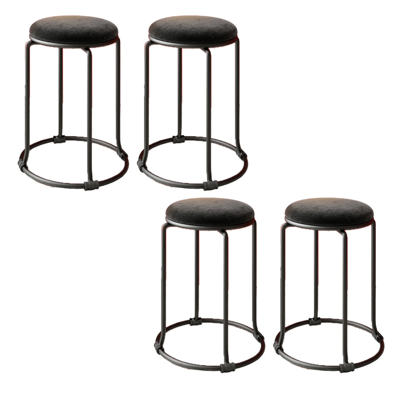 Glam Standard Ottoman Round Plain Velvet Tear Resistant Indoor Ottoman