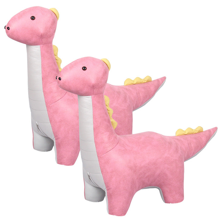 Modern Velvet Pouf Chair Contrast Color Dinosaurs Shape Water Resistant Chair Ottoman