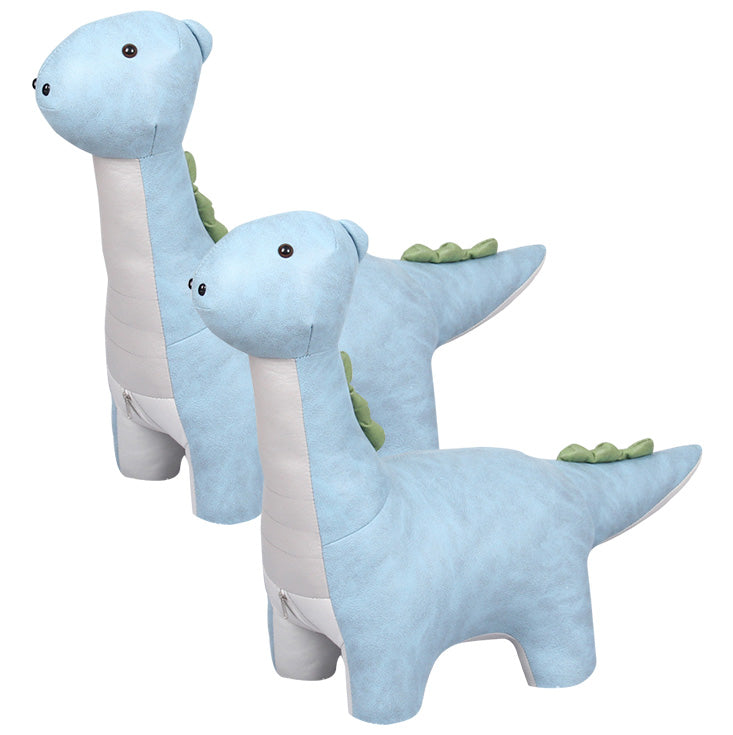 Modern Velvet Pouf Chair Contrast Color Dinosaurs Shape Water Resistant Chair Ottoman