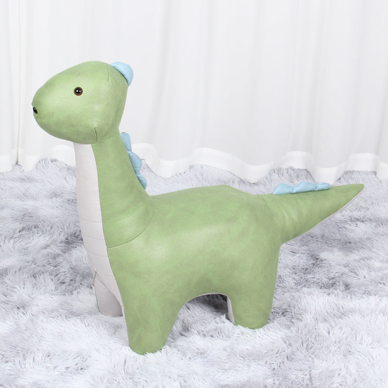 Modern Velvet Pouf Chair Contrast Color Dinosaurs Shape Water Resistant Chair Ottoman