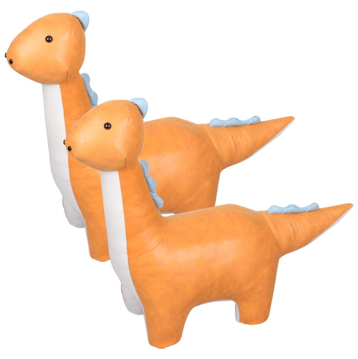 Modern Velvet Pouf Chair Contrast Color Dinosaurs Shape Water Resistant Chair Ottoman