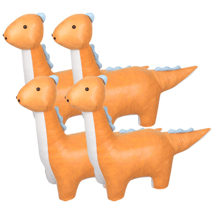 Modern Velvet Pouf Chair Contrast Color Dinosaurs Shape Water Resistant Chair Ottoman