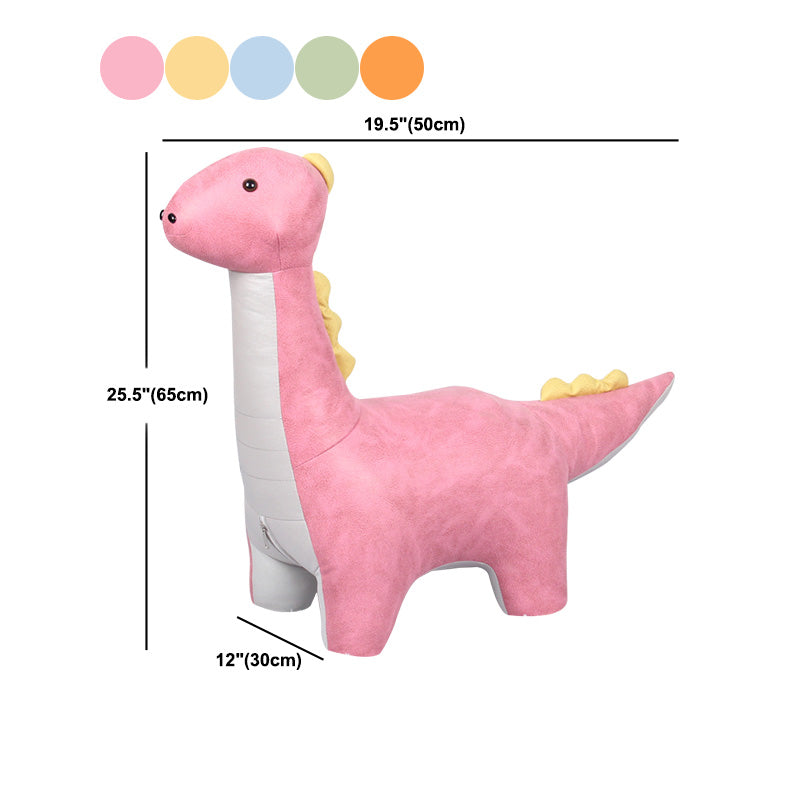 Modern Velvet Pouf Chair Contrast Color Dinosaurs Shape Water Resistant Chair Ottoman