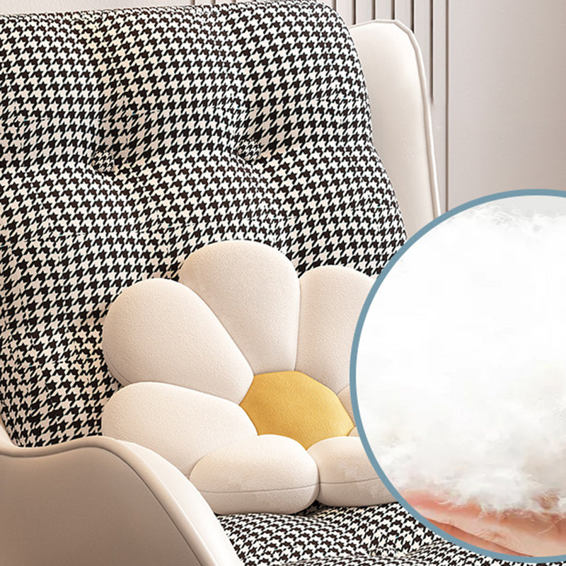 Upholstered and Metal Rocker Glam with Padded Seat Rocking Chair Slipcovered