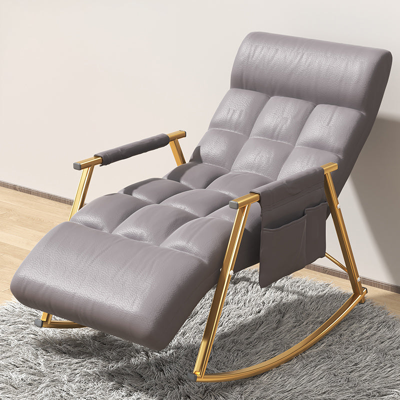 Upholstered and Metal Rocking Chair Contemporary Rocker Chair Removable Cushions