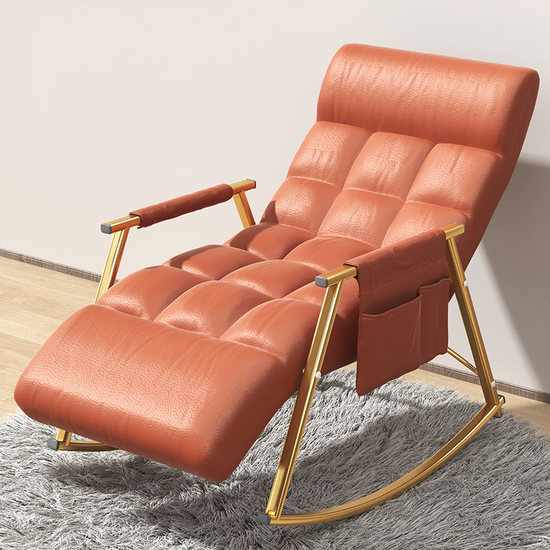 Upholstered and Metal Rocking Chair Contemporary Rocker Chair Removable Cushions