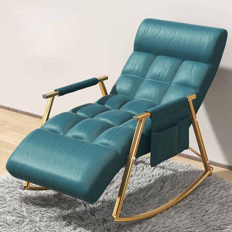 Upholstered and Metal Rocking Chair Contemporary Rocker Chair Removable Cushions