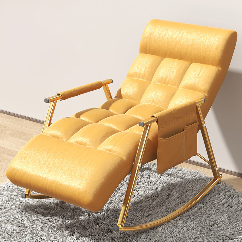 Upholstered and Metal Rocking Chair Contemporary Rocker Chair Removable Cushions