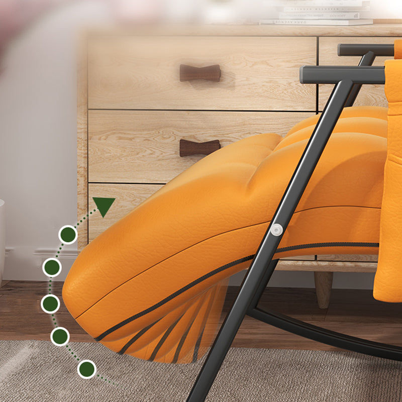 Upholstered and Metal Rocking Chair Contemporary Rocker Chair Removable Cushions