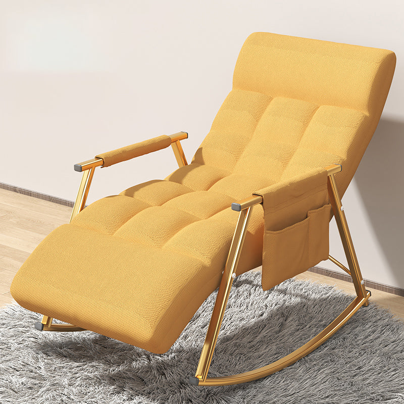 Upholstered and Metal Rocking Chair Contemporary Rocker Chair Removable Cushions