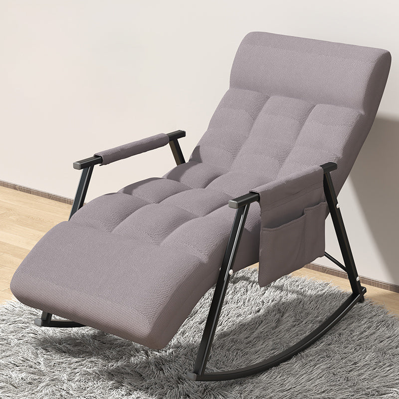 Upholstered and Metal Rocking Chair Contemporary Rocker Chair Removable Cushions