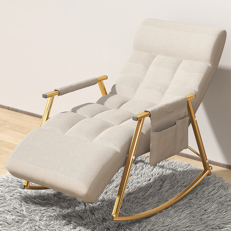 Upholstered and Metal Rocking Chair Contemporary Rocker Chair Removable Cushions