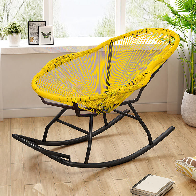 Modern Reclining Rocking Chair 29.5" x 51.2" x 35.4" Rocker Chair Spindle for Outdoor