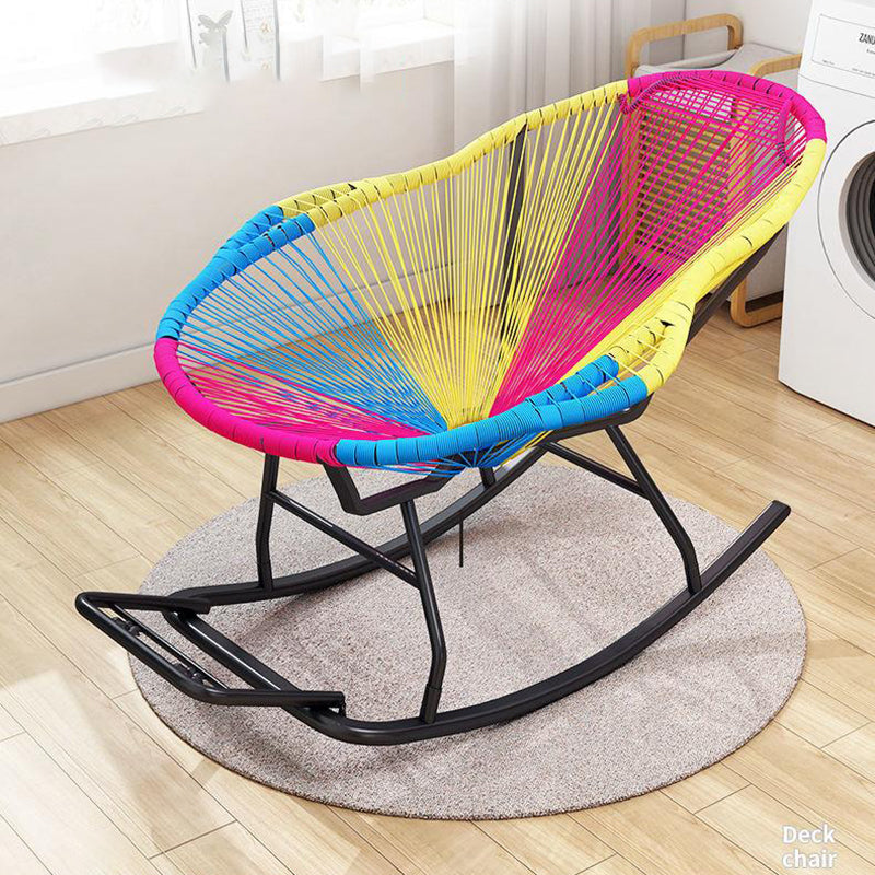 Modern Reclining Rocking Chair 29.5" x 51.2" x 35.4" Rocker Chair Spindle for Outdoor