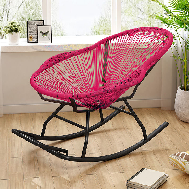 Modern Reclining Rocking Chair 29.5" x 51.2" x 35.4" Rocker Chair Spindle for Outdoor