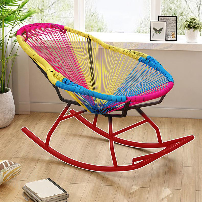 Modern Reclining Rocking Chair 29.5" x 51.2" x 35.4" Rocker Chair Spindle for Outdoor