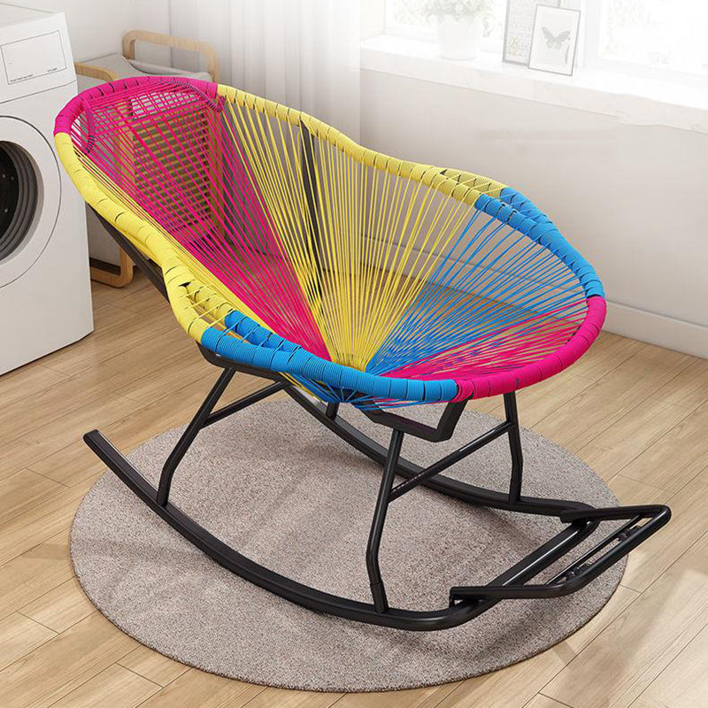 Modern Reclining Rocking Chair 29.5" x 51.2" x 35.4" Rocker Chair Spindle for Outdoor