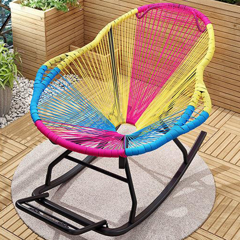 Modern Reclining Rocking Chair 29.5" x 51.2" x 35.4" Rocker Chair Spindle for Outdoor