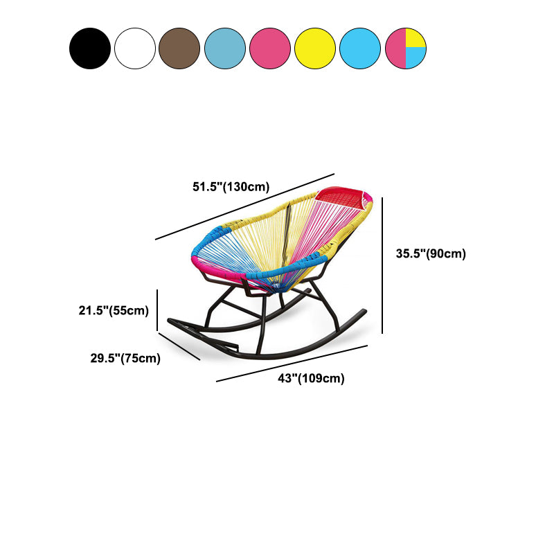 Modern Reclining Rocking Chair 29.5" x 51.2" x 35.4" Rocker Chair Spindle for Outdoor