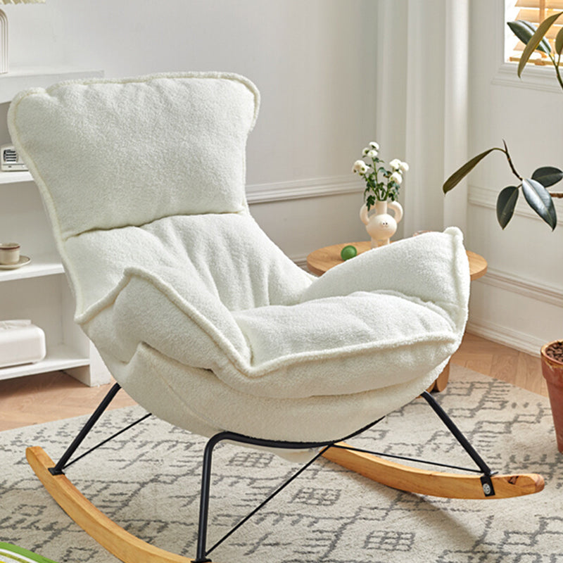 High Back Rocking Chair Ergonomic with Padded Seat Rocker Chair  with Ottoman