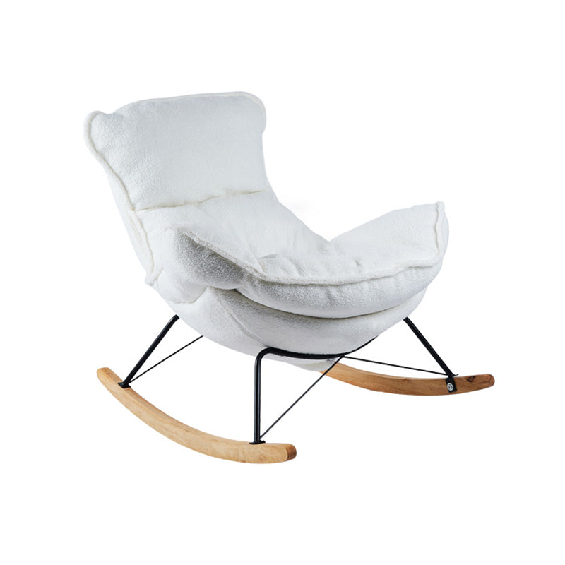 High Back Rocking Chair Ergonomic with Padded Seat Rocker Chair  with Ottoman