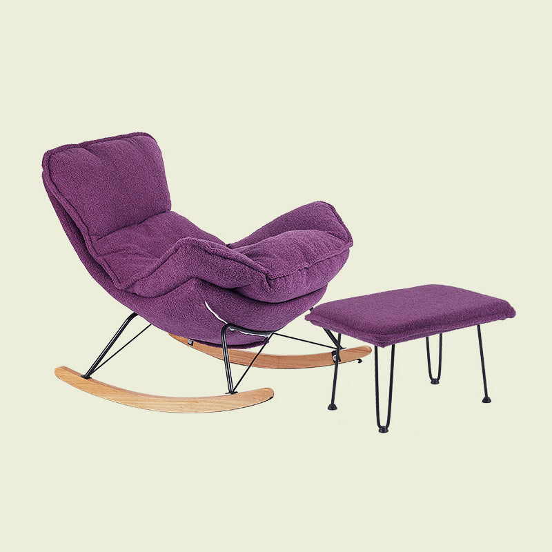 High Back Rocking Chair Ergonomic with Padded Seat Rocker Chair  with Ottoman