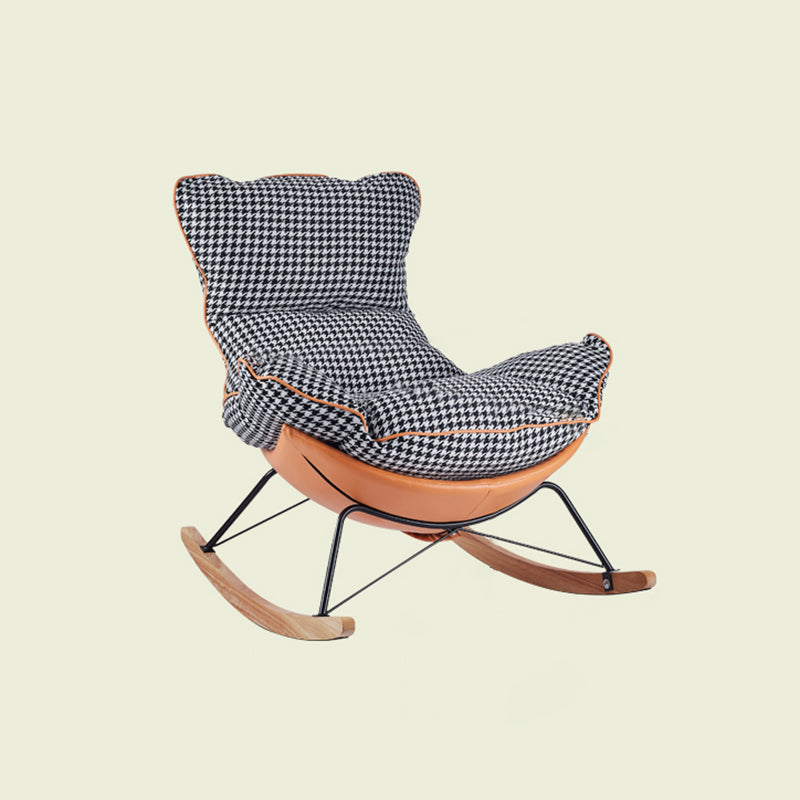 High Back Rocking Chair Ergonomic with Padded Seat Rocker Chair  with Ottoman