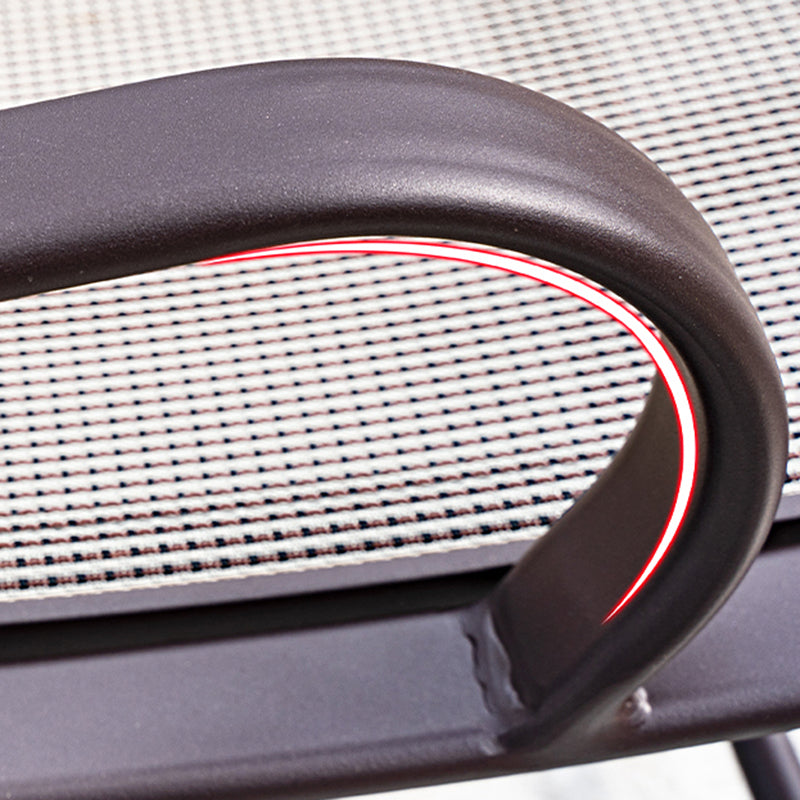 Ergonomic Wicker Rocking Chair with Cushion Spindle Rocking Accent Chair for Outdoor