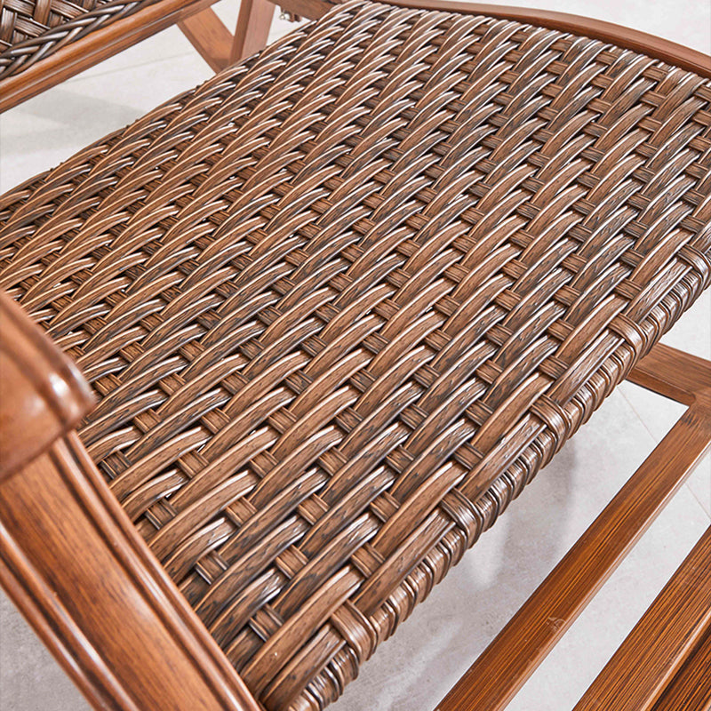 Wicker Modern Rocking Accent Chair Ergonomic Spindle Rocker Chair for Outdoor