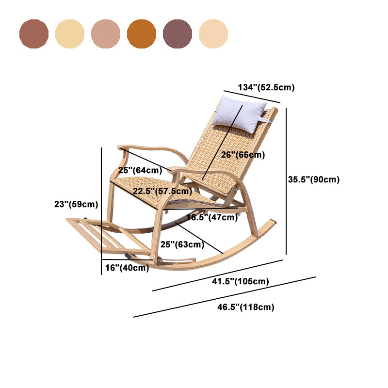 Wicker Modern Rocking Accent Chair Ergonomic Spindle Rocker Chair for Outdoor