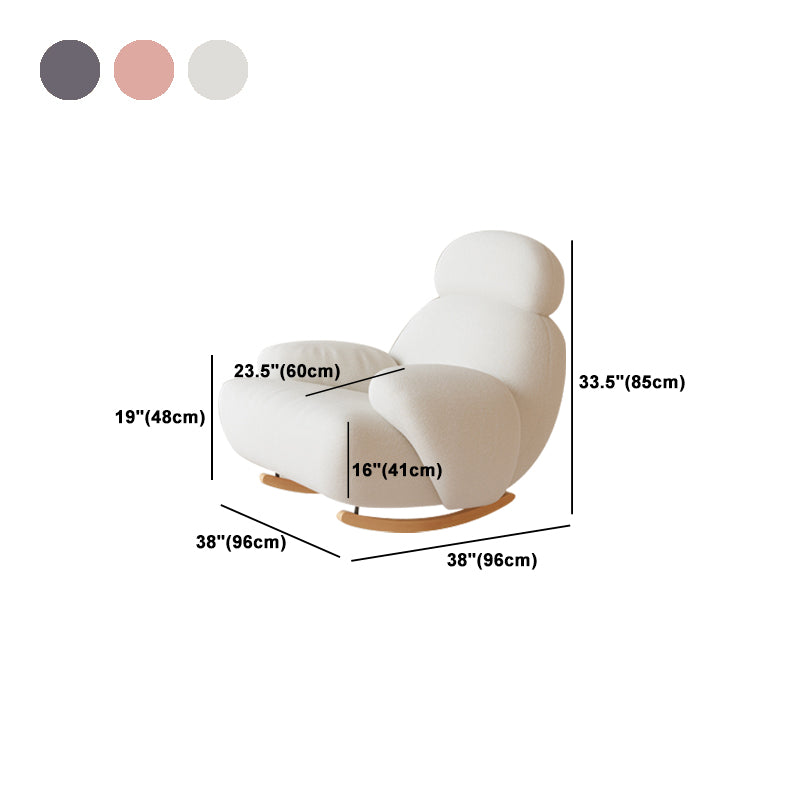 Upholstered Glam Rocker Ergonomic with Padded Seat Rocking Chair 37.8" x 37.8" x 33.5"