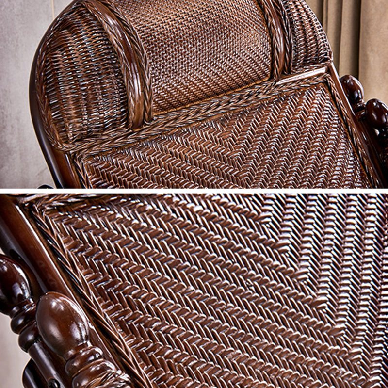 Spindle Wicker Rocking Chair Traditional Rocker Chair 24.8" x 45.3" x 41.3"