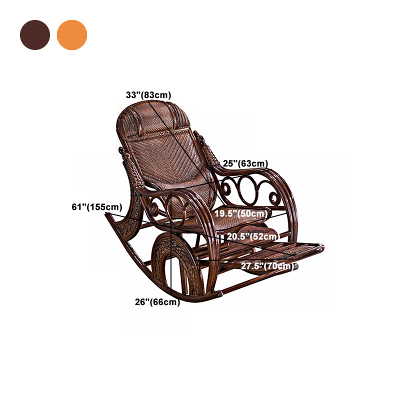 Spindle Wicker Rocking Chair Traditional Rocker Chair 24.8" x 45.3" x 41.3"