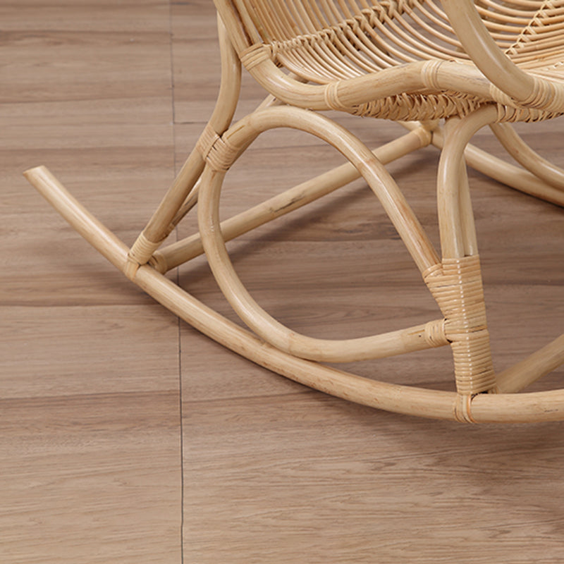 Contemporary Wicker Rocking Accent Chair Natural Rocker Chair Spindle