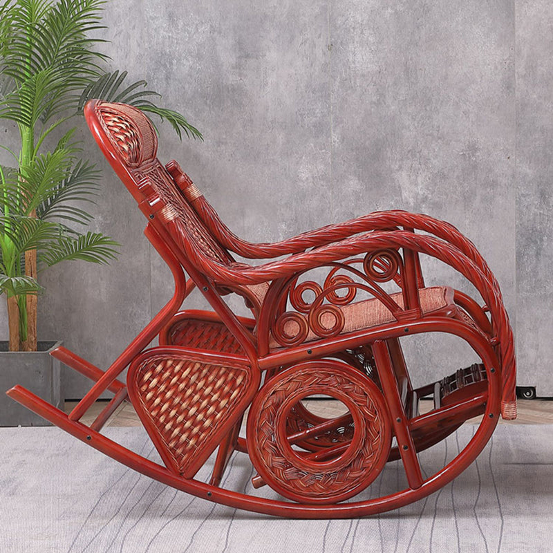 Wicker Traditional Rocking Accent Chair Spindle Rocking Chair for Living Room