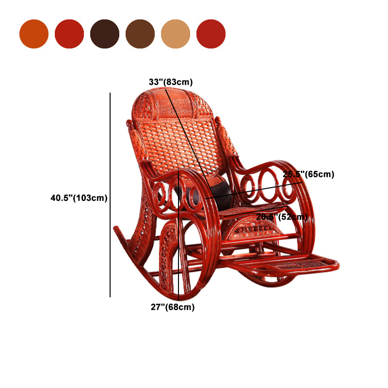 Wicker Traditional Rocking Accent Chair Spindle Rocking Chair for Living Room