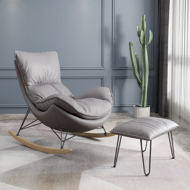 Ergonomic with Ottoman Rocker Chair with Padded Seat Rocking Chair Spindle