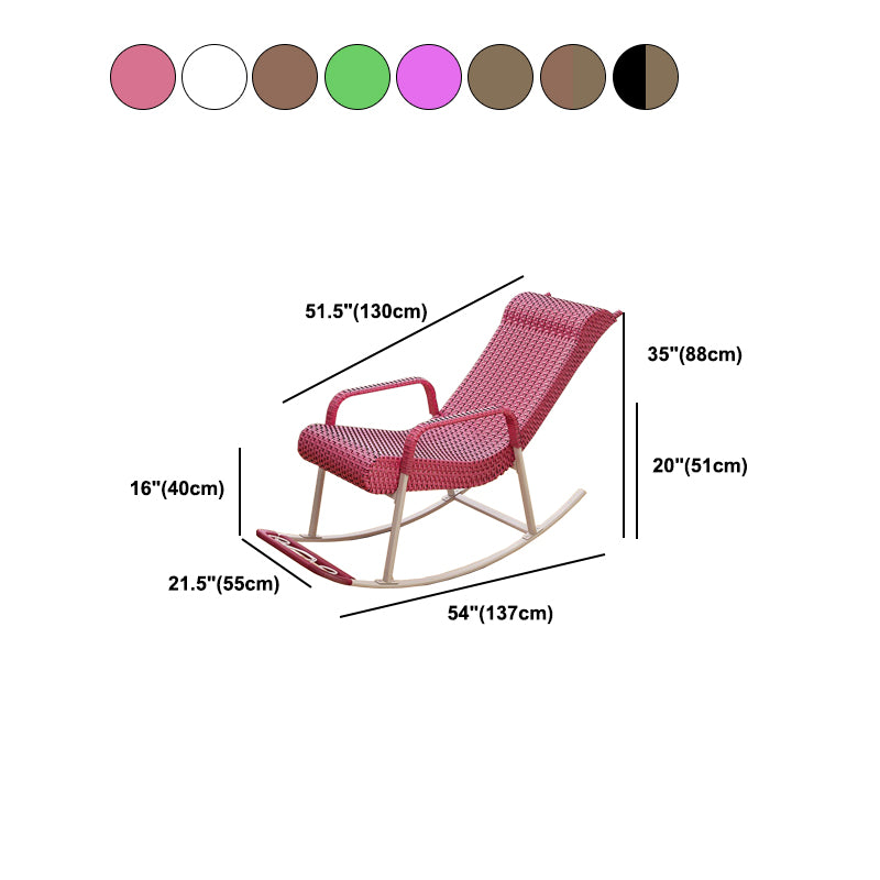 Modern Spindle Rattan Rocking Chair Wheel Handrail Design Rocker Chair With Black Frame