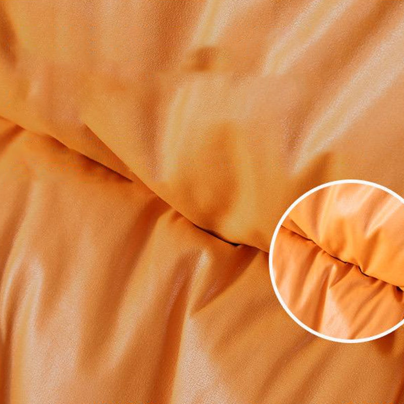 Orange Modern Rocking Chair Removable Cushions Rocker Chair with Ottoman