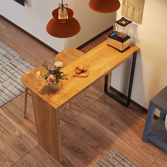 1/2/3 Pieces Modern Rectangular Pub Table Set Wooden Counter Table with Backless Stools