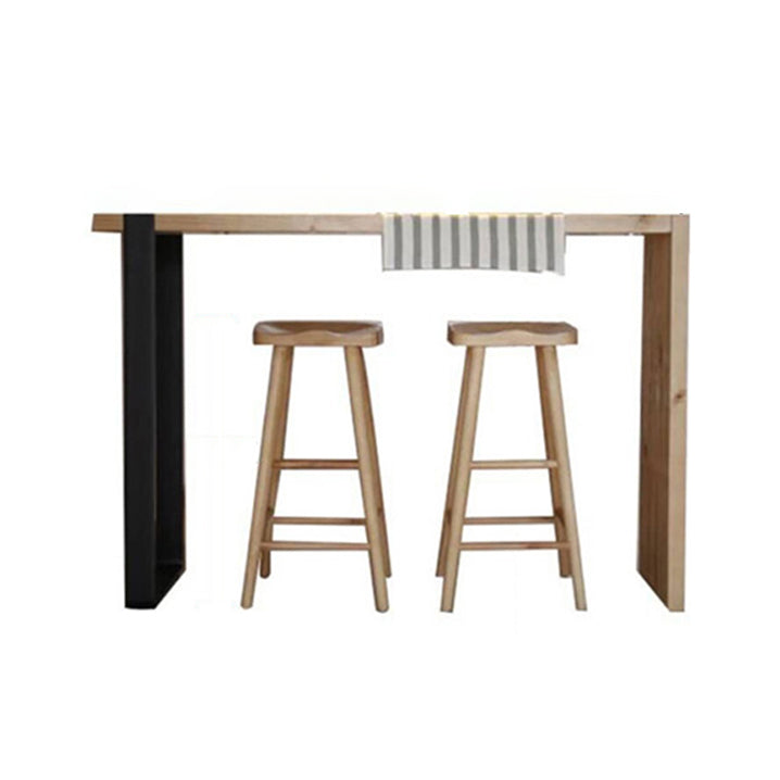 1/2/3 Pieces Modern Rectangular Pub Table Set Wooden Counter Table with Backless Stools