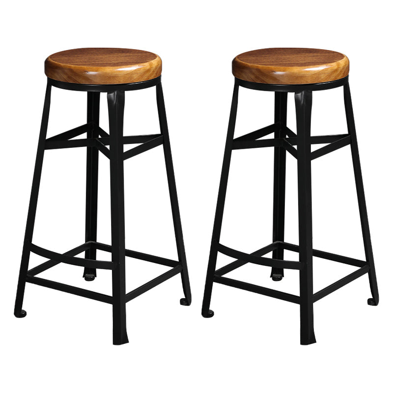 Indoor Glam Pub Set Natural 1/2/3 Pieces Wood and Metal Pub Table Set with Storage