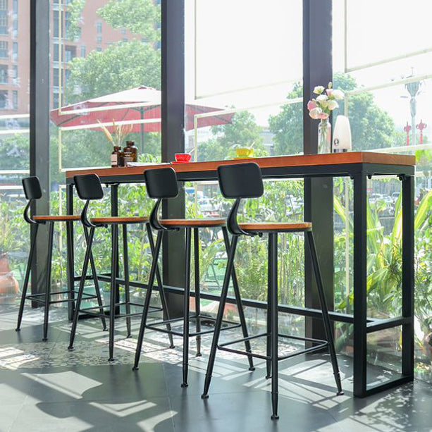 Trestle Solid Wood Counter Set 1/2/5 Pieces Natural Glam Indoor Table and Stool Set