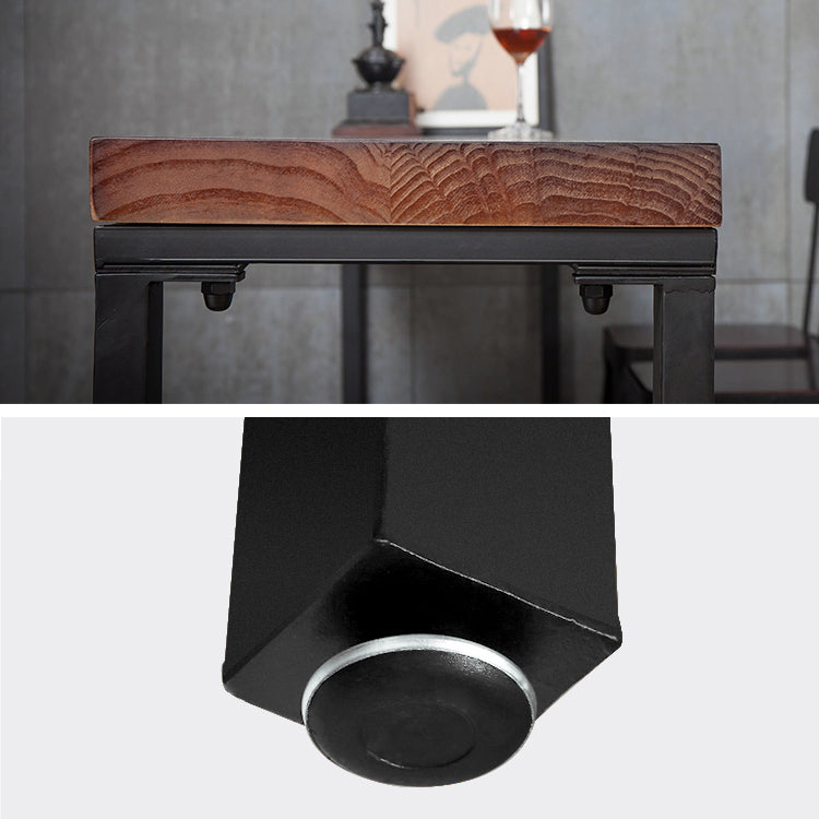 Industrial Rectangular Bar Pub Table Set 1/5 Pcs Solid Wood Top Bar Table with Iron Stools