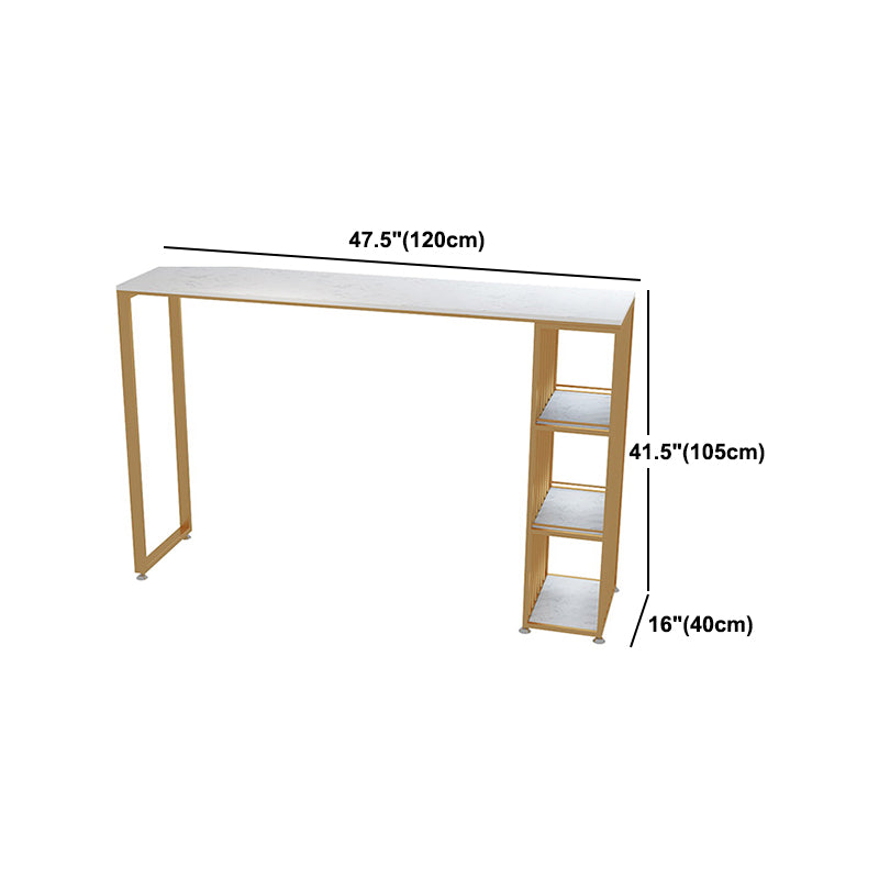 1/3 Pieces Luxurious Rectangular Bar Table Set Artificial Marble Top Pub Table Set