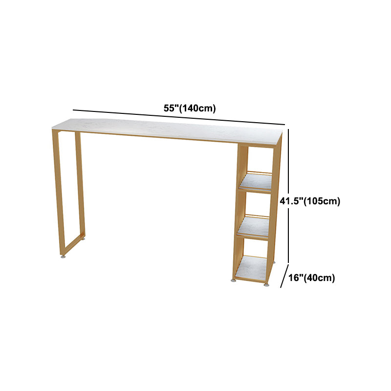 1/3 Pieces Luxurious Rectangular Bar Table Set Artificial Marble Top Pub Table Set