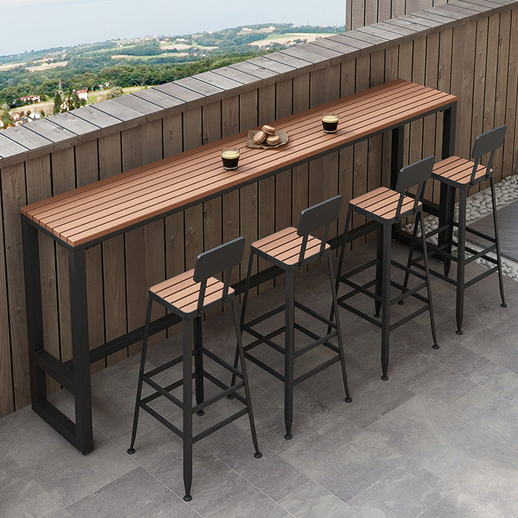 1/2/5 Pieces Modern Rectangular Pub Table Set Artificial Wooden Bistro Table Set