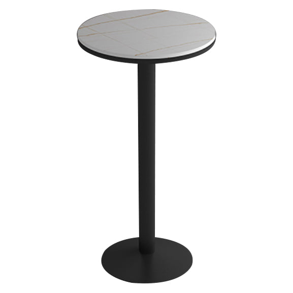 1/2/3 Pieces Round Pub Table Set Modern Stone and Metal Counter Height Set
