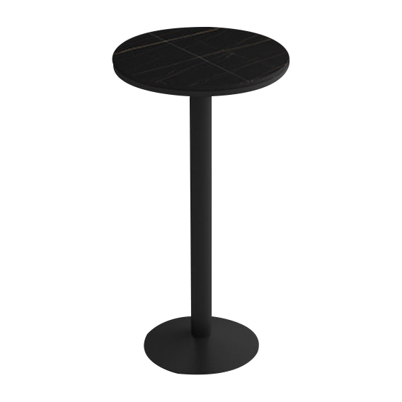 1/2/3 Pieces Round Pub Table Set Modern Stone and Metal Counter Height Set
